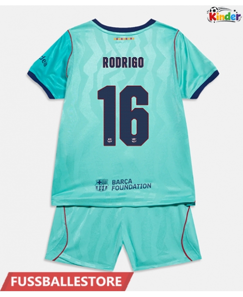 Günstige Barcelona Rodri Hernandez #16 3rd trikot Kinder 2026-27 Kurzarm (+ Kurze Hosen)